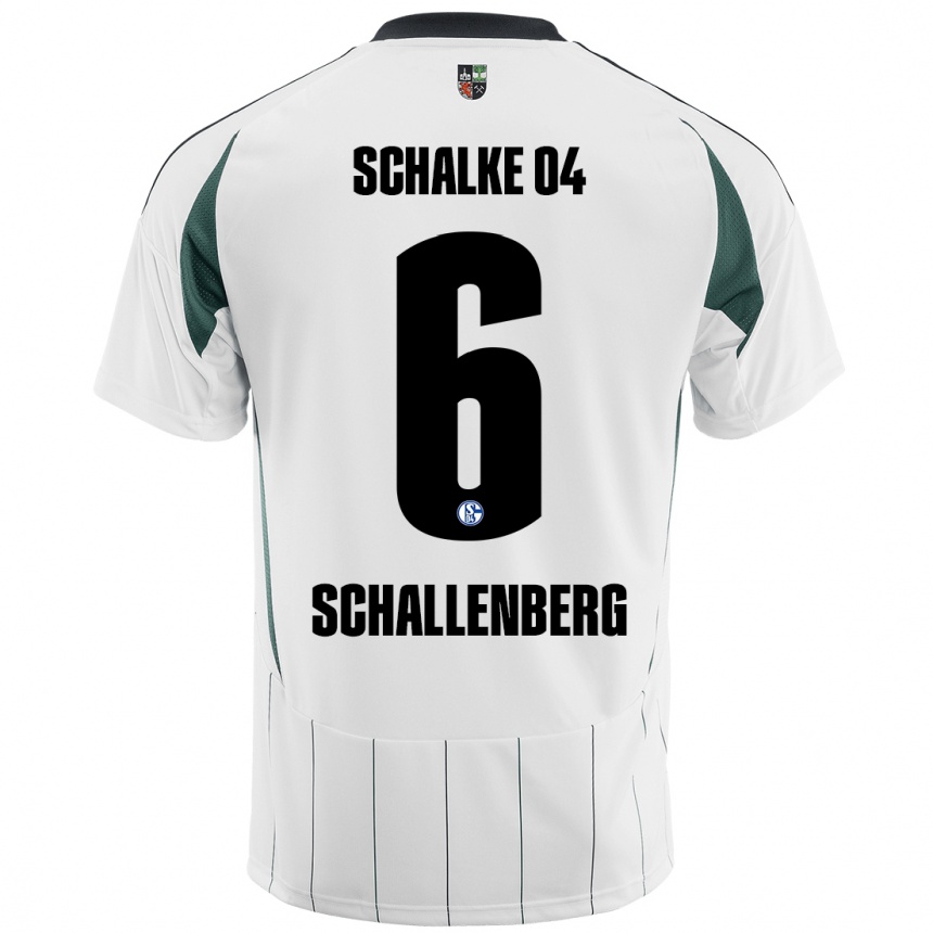 Niño Fútbol Camiseta Ron Schallenberg #6 Blanco Verde 2ª Equipación 2024/25