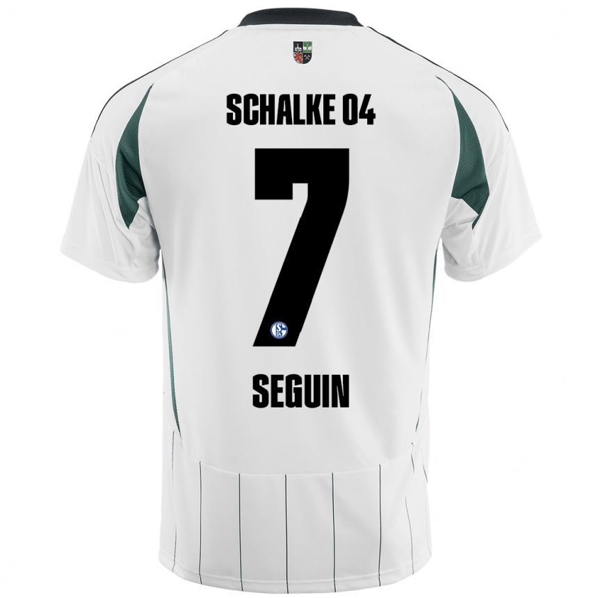 Niño Fútbol Camiseta Paul Seguin #7 Blanco Verde 2ª Equipación 2024/25