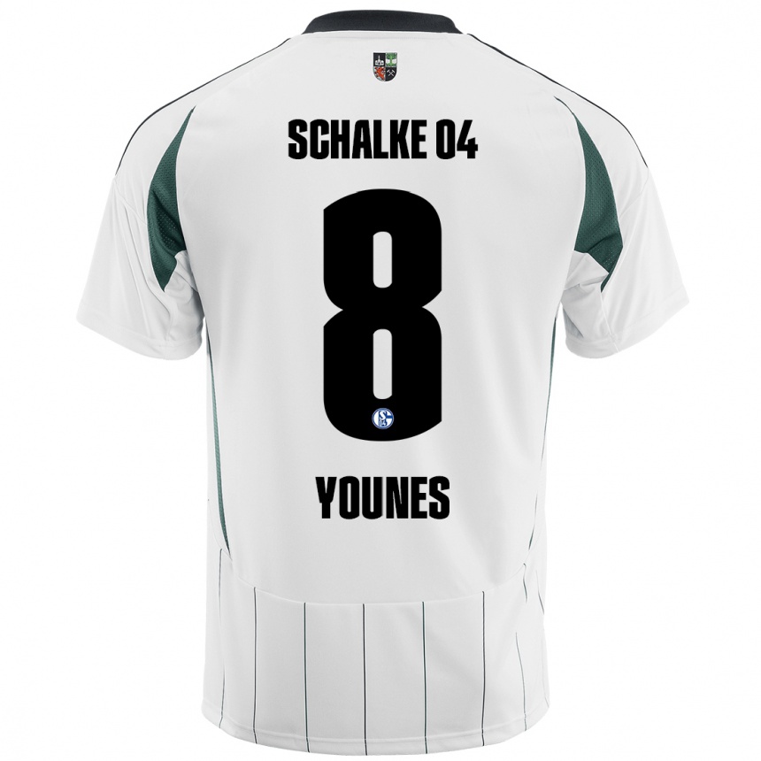 Niño Fútbol Camiseta Amin Younes #8 Blanco Verde 2ª Equipación 2024/25