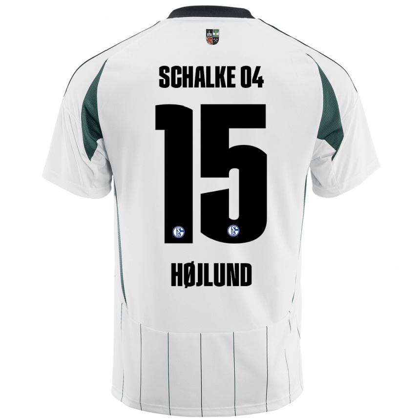 Niño Fútbol Camiseta Emil Højlund #15 Blanco Verde 2ª Equipación 2024/25