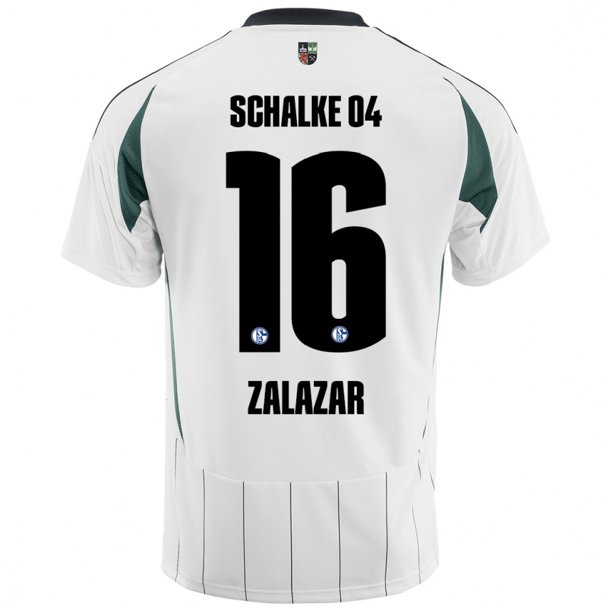 Niño Fútbol Camiseta Mauro Zalazar #16 Blanco Verde 2ª Equipación 2024/25