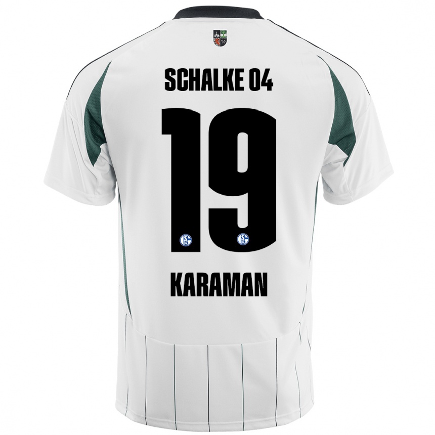 Niño Fútbol Camiseta Kenan Karaman #19 Blanco Verde 2ª Equipación 2024/25