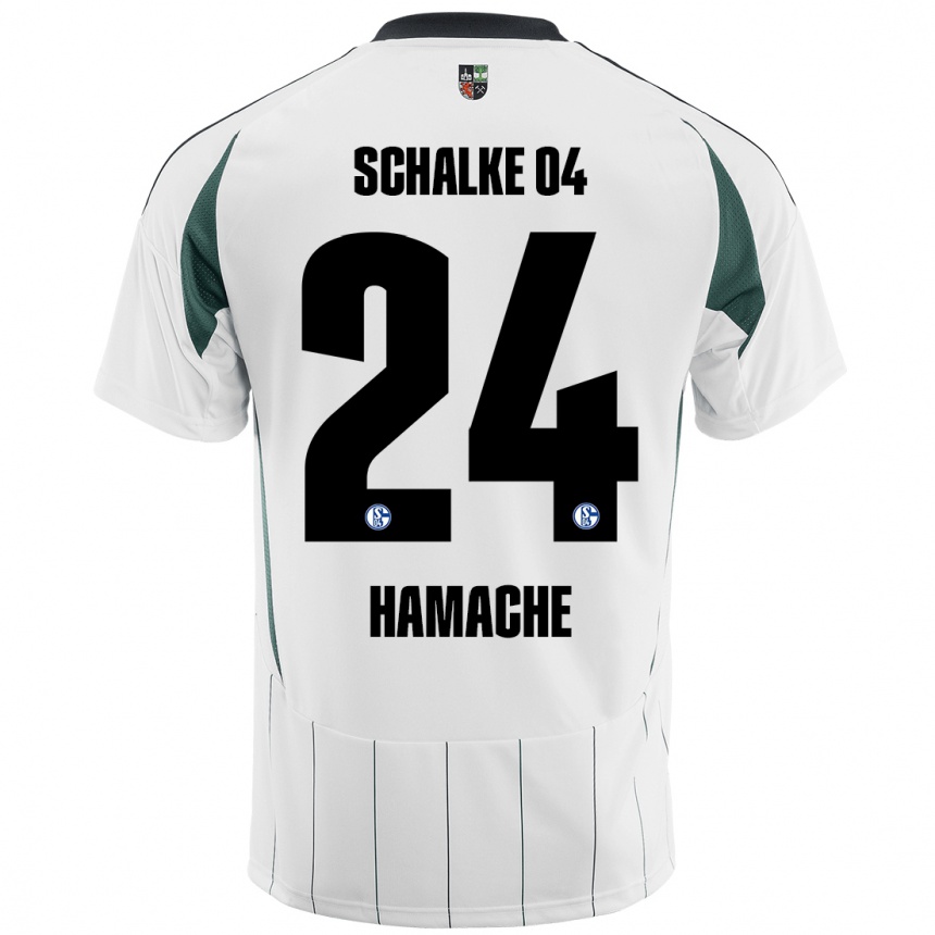 Niño Fútbol Camiseta Ilyes Hamache #24 Blanco Verde 2ª Equipación 2024/25