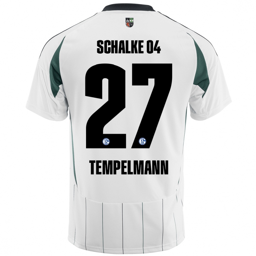 Niño Fútbol Camiseta Lino Tempelmann #27 Blanco Verde 2ª Equipación 2024/25