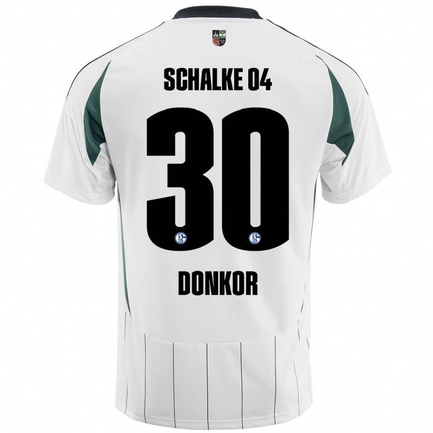 Niño Fútbol Camiseta Anton Donkor #30 Blanco Verde 2ª Equipación 2024/25