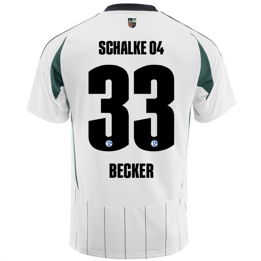 Niño Fútbol Camiseta Vitalie Becker #33 Blanco Verde 2ª Equipación 2024/25