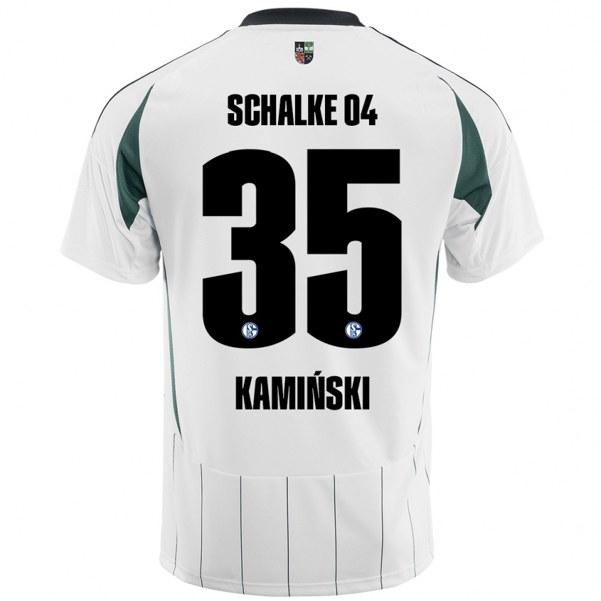 Niño Fútbol Camiseta Marcin Kaminski #35 Blanco Verde 2ª Equipación 2024/25