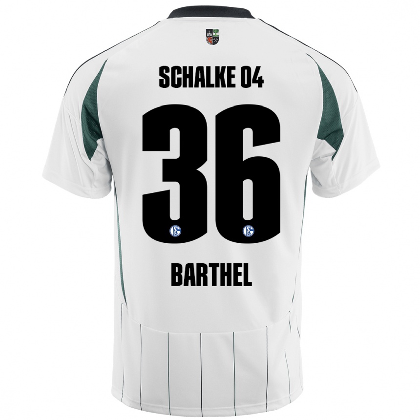 Niño Fútbol Camiseta Niklas Barthel #36 Blanco Verde 2ª Equipación 2024/25