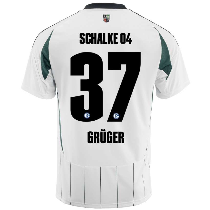 Niño Fútbol Camiseta Max Grüger #37 Blanco Verde 2ª Equipación 2024/25