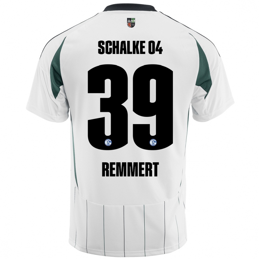 Niño Fútbol Camiseta Peter Remmert #39 Blanco Verde 2ª Equipación 2024/25