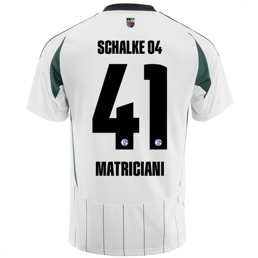 Niño Fútbol Camiseta Henning Matriciani #41 Blanco Verde 2ª Equipación 2024/25