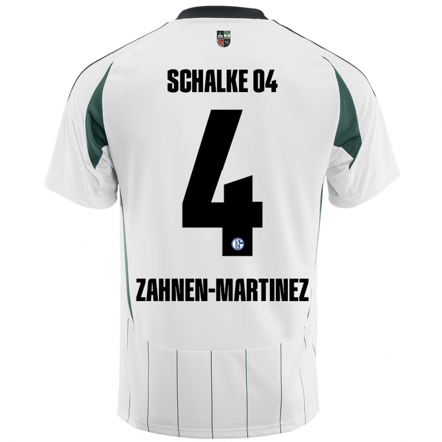 Niño Fútbol Camiseta Pablo Zahnen-Martinez #4 Blanco Verde 2ª Equipación 2024/25