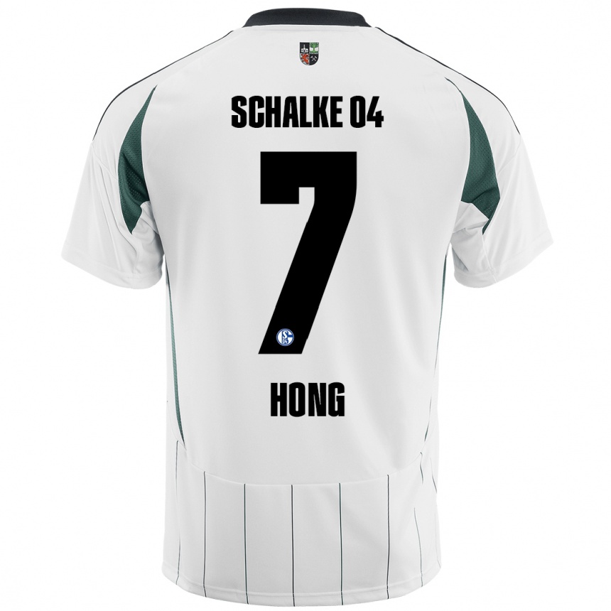 Niño Fútbol Camiseta Seok-Ju Hong #7 Blanco Verde 2ª Equipación 2024/25