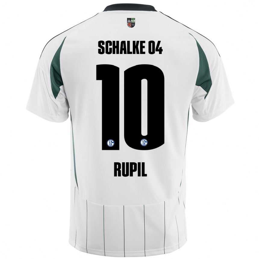 Niño Fútbol Camiseta Timothé Rupil #10 Blanco Verde 2ª Equipación 2024/25