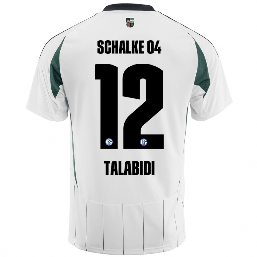 Niño Fútbol Camiseta Malik Talabidi #12 Blanco Verde 2ª Equipación 2024/25