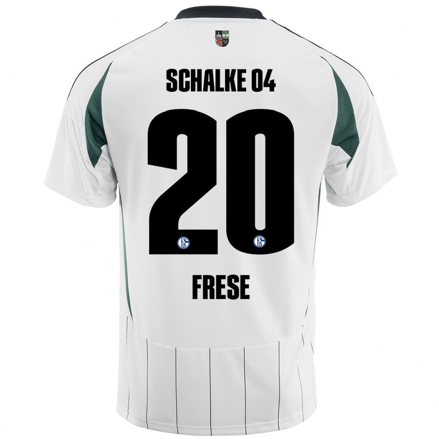 Niño Fútbol Camiseta Niklas Frese #20 Blanco Verde 2ª Equipación 2024/25