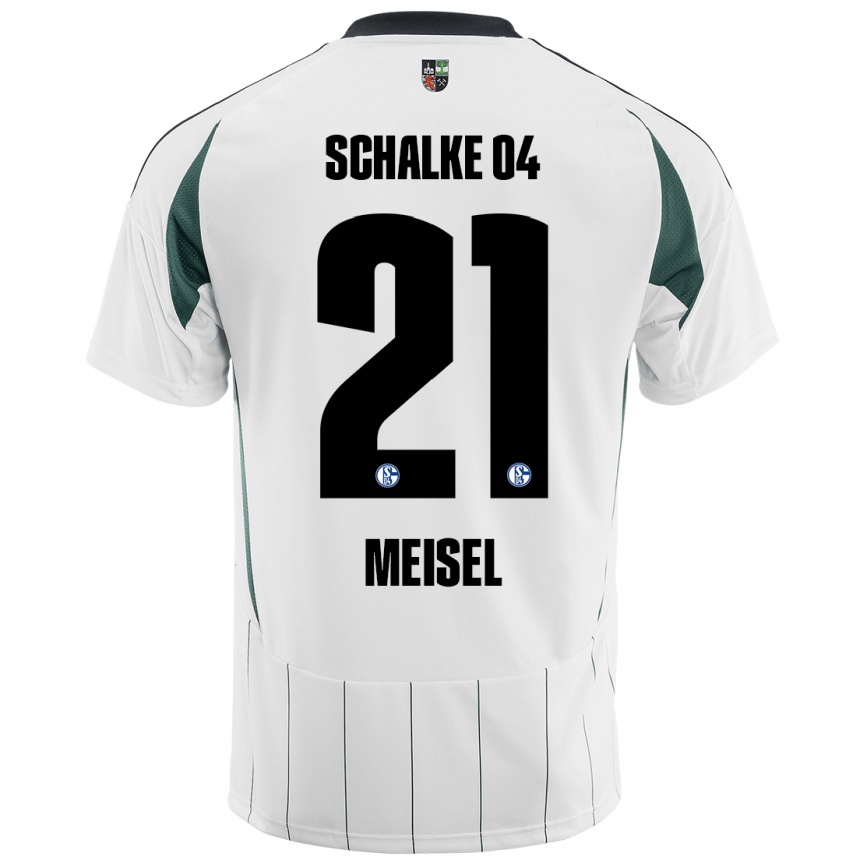 Niño Fútbol Camiseta Kelsey Meisel #21 Blanco Verde 2ª Equipación 2024/25