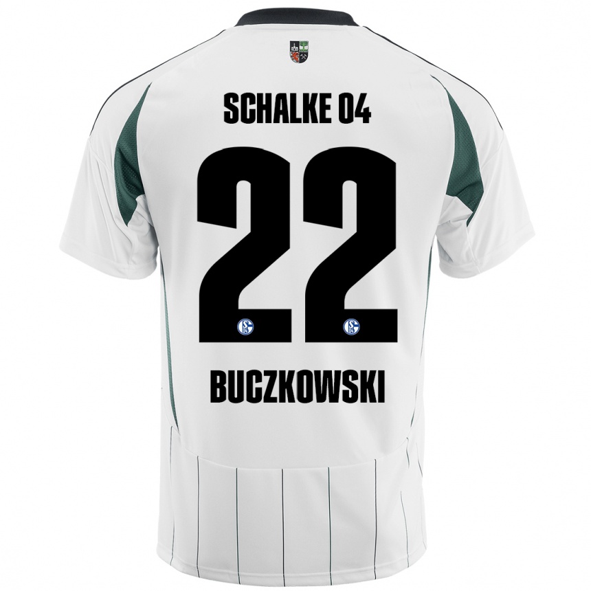 Niño Fútbol Camiseta Philip Buczkowski #22 Blanco Verde 2ª Equipación 2024/25