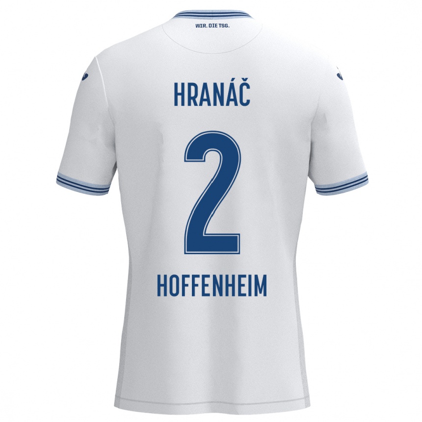 Niño Fútbol Camiseta Robin Hranac #2 Blanco Azul 2ª Equipación 2024/25