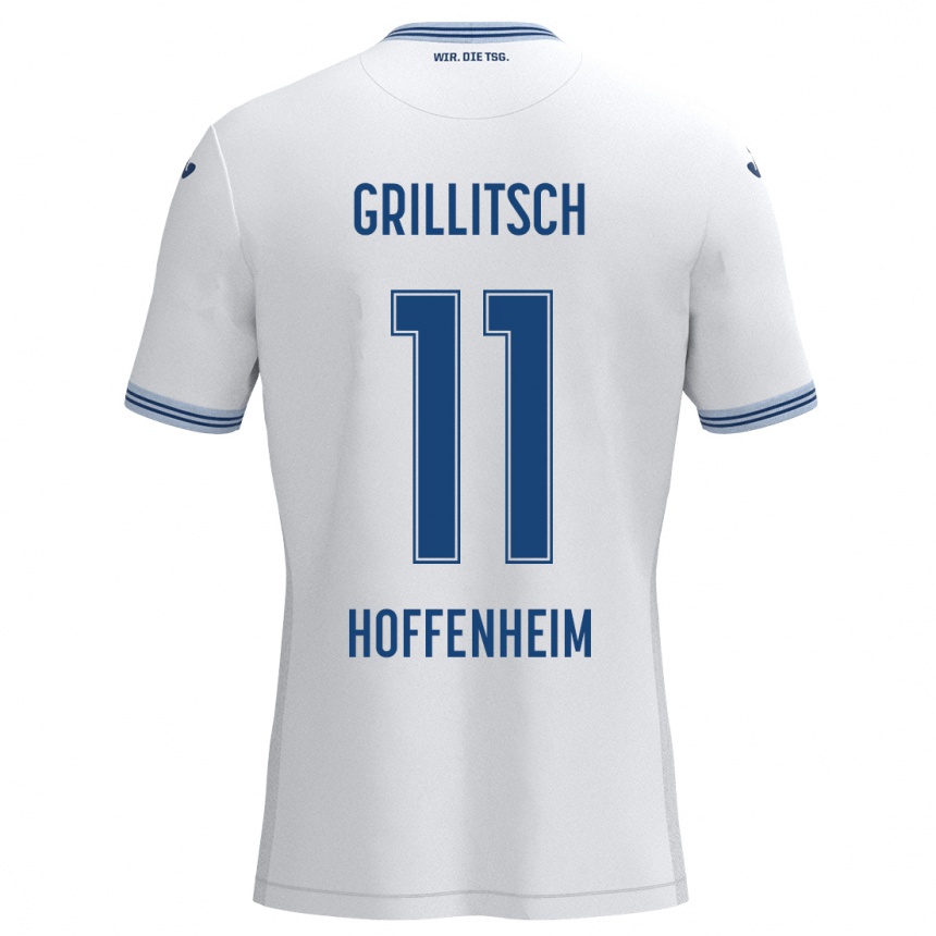 Niño Fútbol Camiseta Florian Grillitsch #11 Blanco Azul 2ª Equipación 2024/25