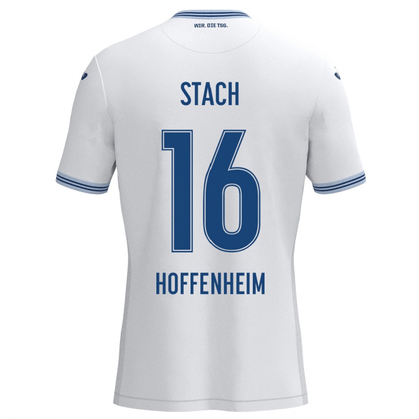 Niño Fútbol Camiseta Anton Stach #16 Blanco Azul 2ª Equipación 2024/25