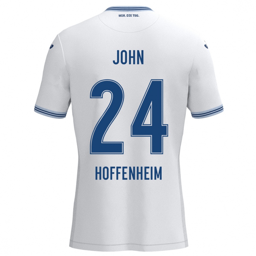 Niño Fútbol Camiseta Marco John #24 Blanco Azul 2ª Equipación 2024/25