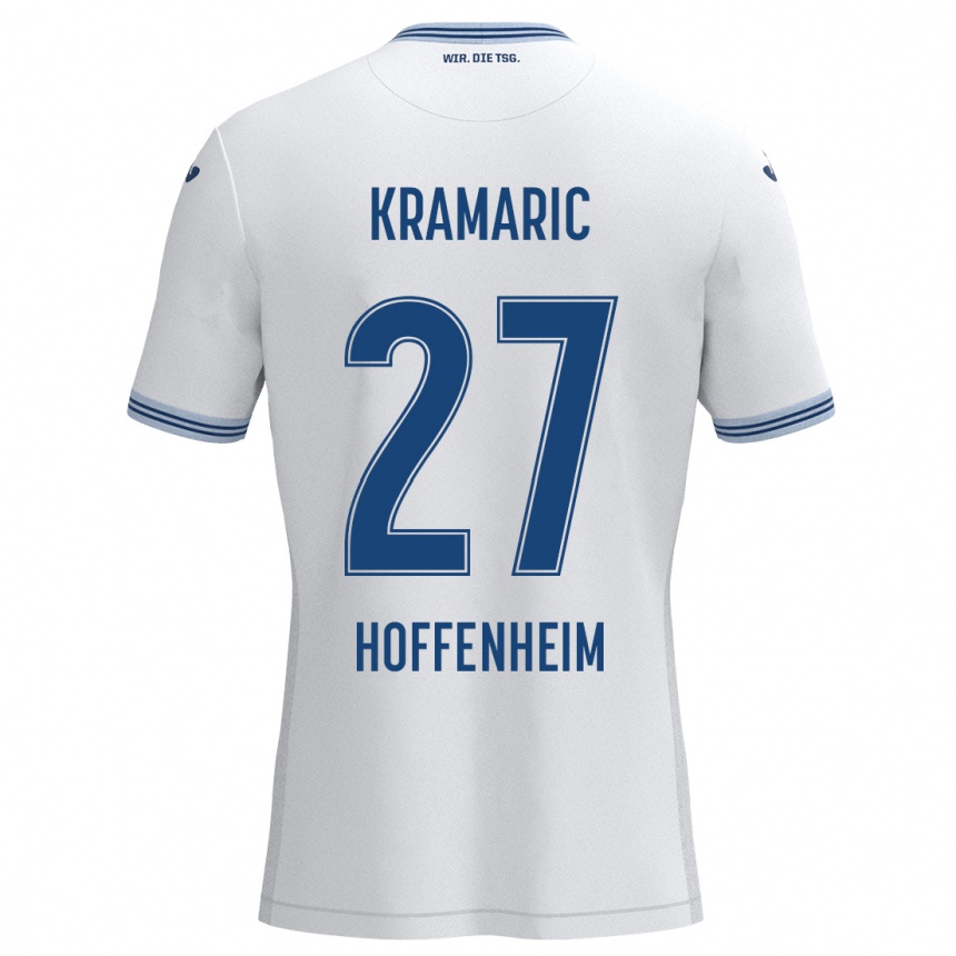 Niño Fútbol Camiseta Andrej Kramaric #27 Blanco Azul 2ª Equipación 2024/25