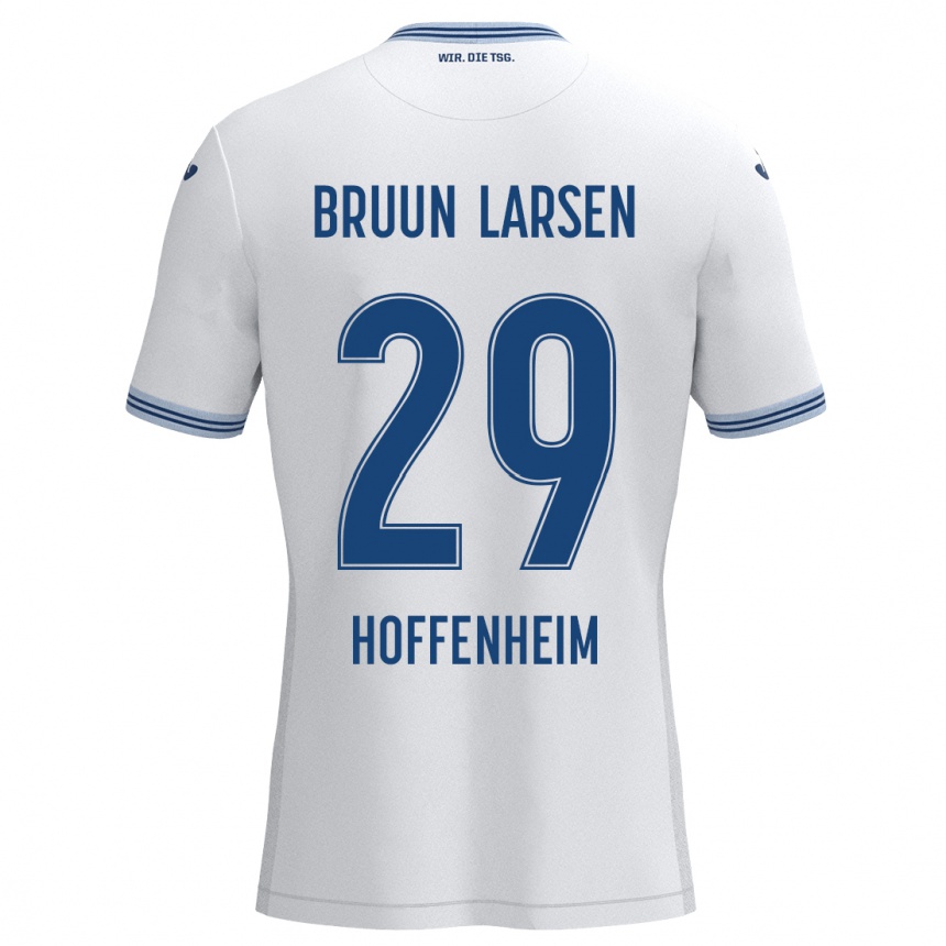 Niño Fútbol Camiseta Jacob Bruun Larsen #29 Blanco Azul 2ª Equipación 2024/25