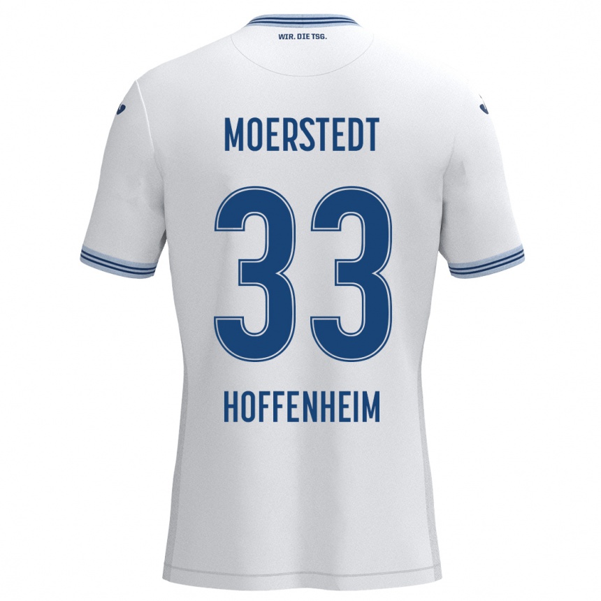 Niño Fútbol Camiseta Max Moerstedt #33 Blanco Azul 2ª Equipación 2024/25