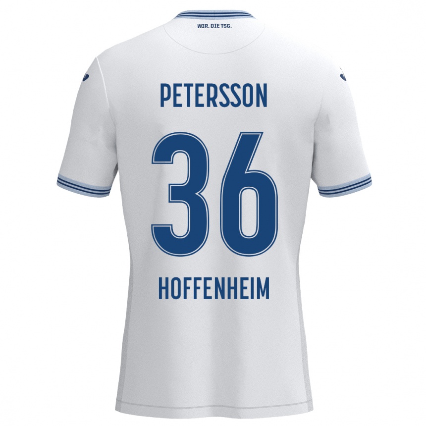 Niño Fútbol Camiseta Lúkas Petersson #36 Blanco Azul 2ª Equipación 2024/25