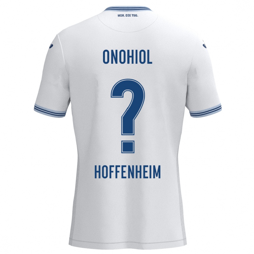 Niño Fútbol Camiseta Yannick Onohiol #0 Blanco Azul 2ª Equipación 2024/25