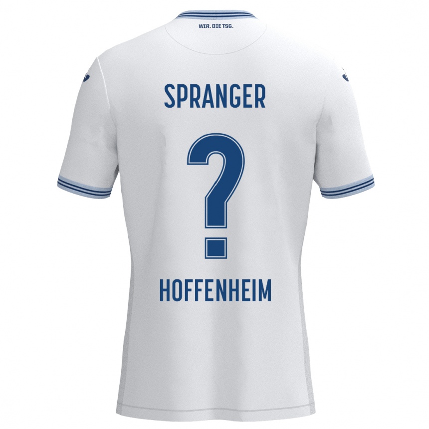 Niño Fútbol Camiseta Tristan Spranger #0 Blanco Azul 2ª Equipación 2024/25