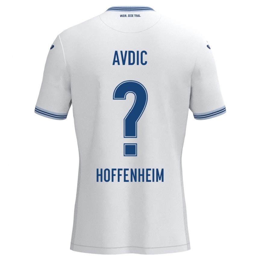 Niño Fútbol Camiseta Edin Avdic #0 Blanco Azul 2ª Equipación 2024/25