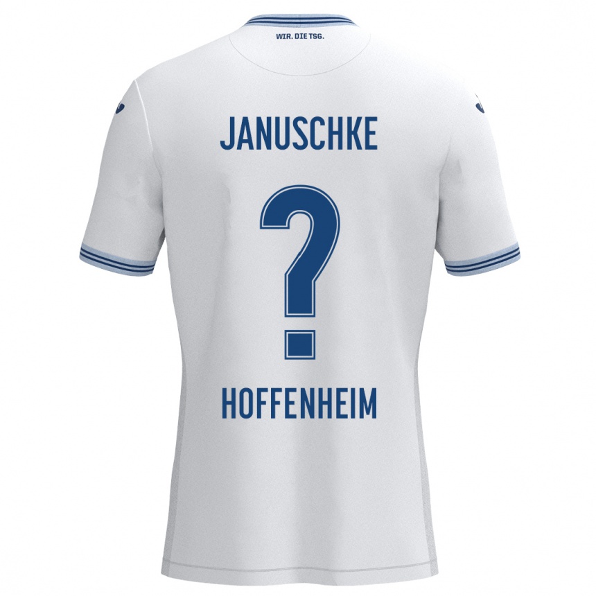 Niño Fútbol Camiseta Tim Januschke #0 Blanco Azul 2ª Equipación 2024/25