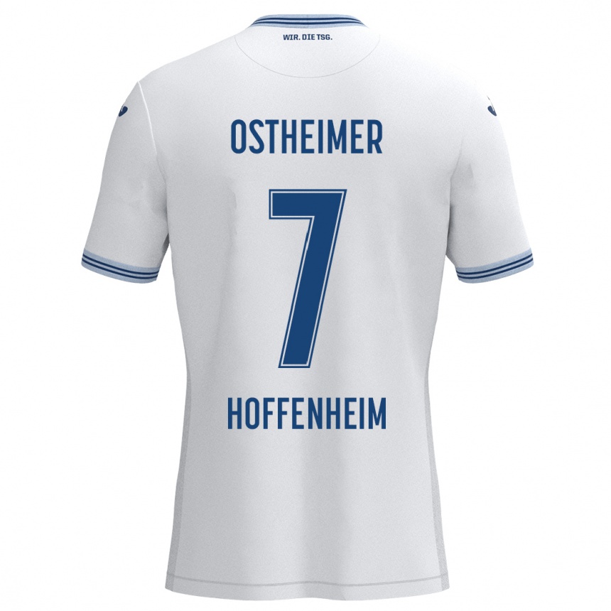 Niño Fútbol Camiseta Nevio Ostheimer #7 Blanco Azul 2ª Equipación 2024/25