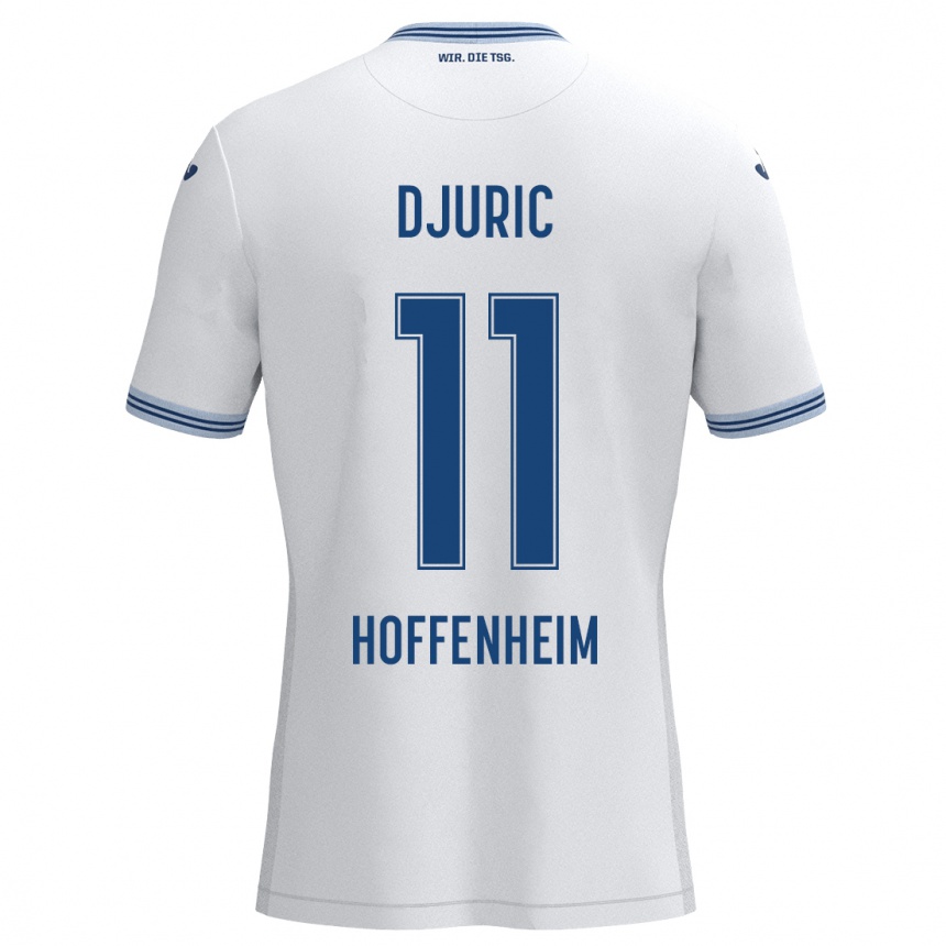 Niño Fútbol Camiseta Luka Djuric #11 Blanco Azul 2ª Equipación 2024/25