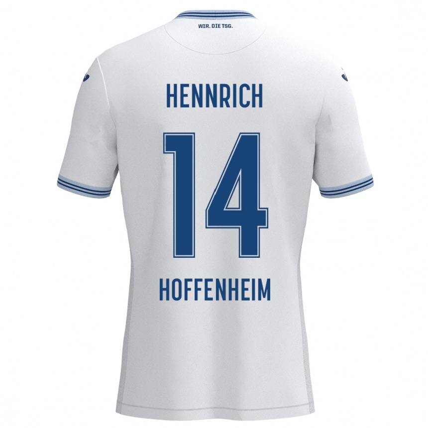 Niño Fútbol Camiseta Paul Hennrich #14 Blanco Azul 2ª Equipación 2024/25