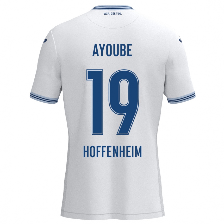 Niño Fútbol Camiseta Ayoube Amaimouni-Echghouyab #19 Blanco Azul 2ª Equipación 2024/25