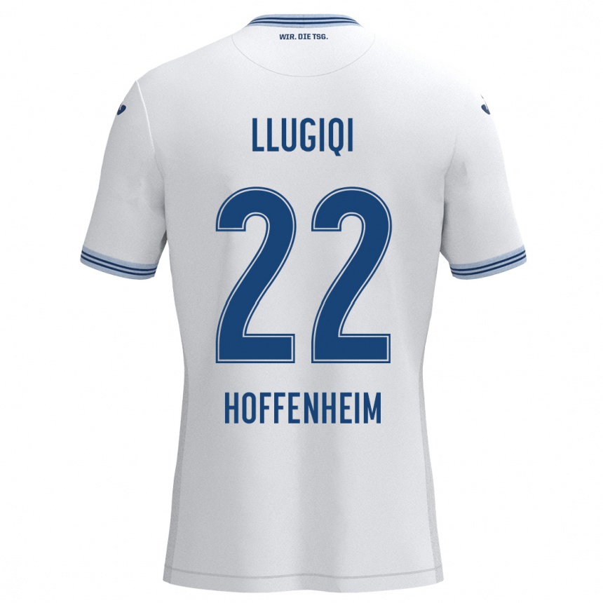 Niño Fútbol Camiseta Arian Llugiqi #22 Blanco Azul 2ª Equipación 2024/25