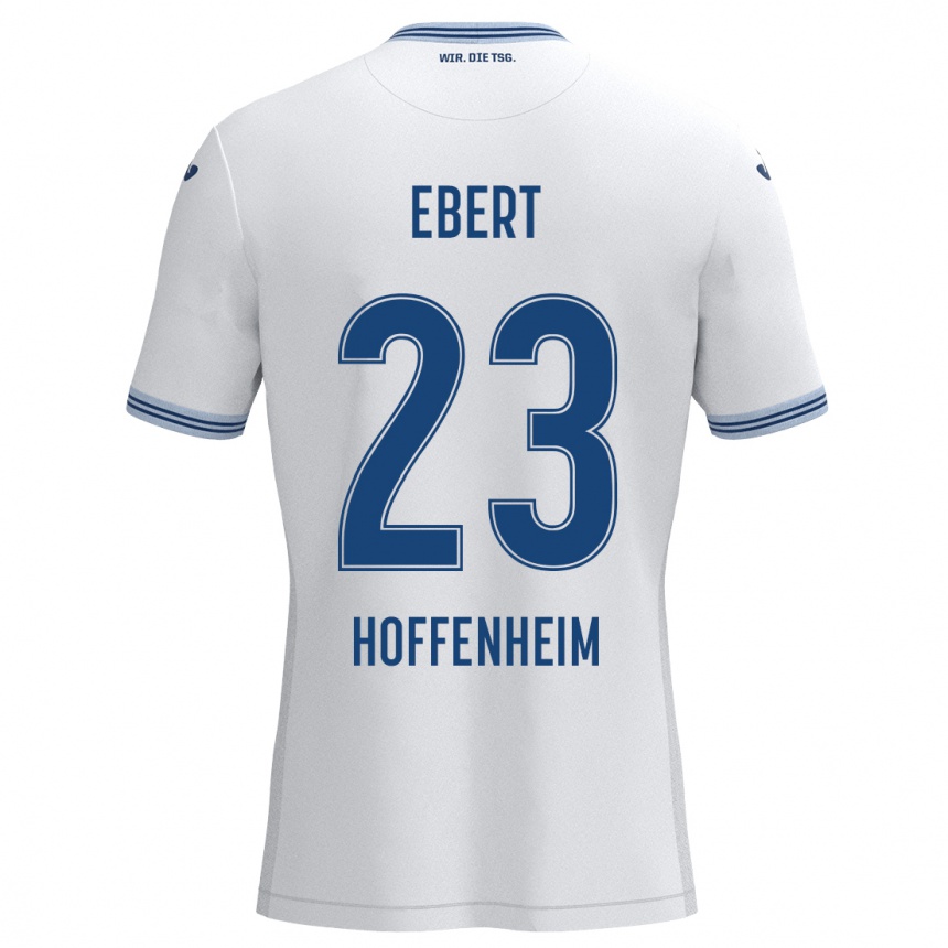 Niño Fútbol Camiseta Darijo Ebert #23 Blanco Azul 2ª Equipación 2024/25