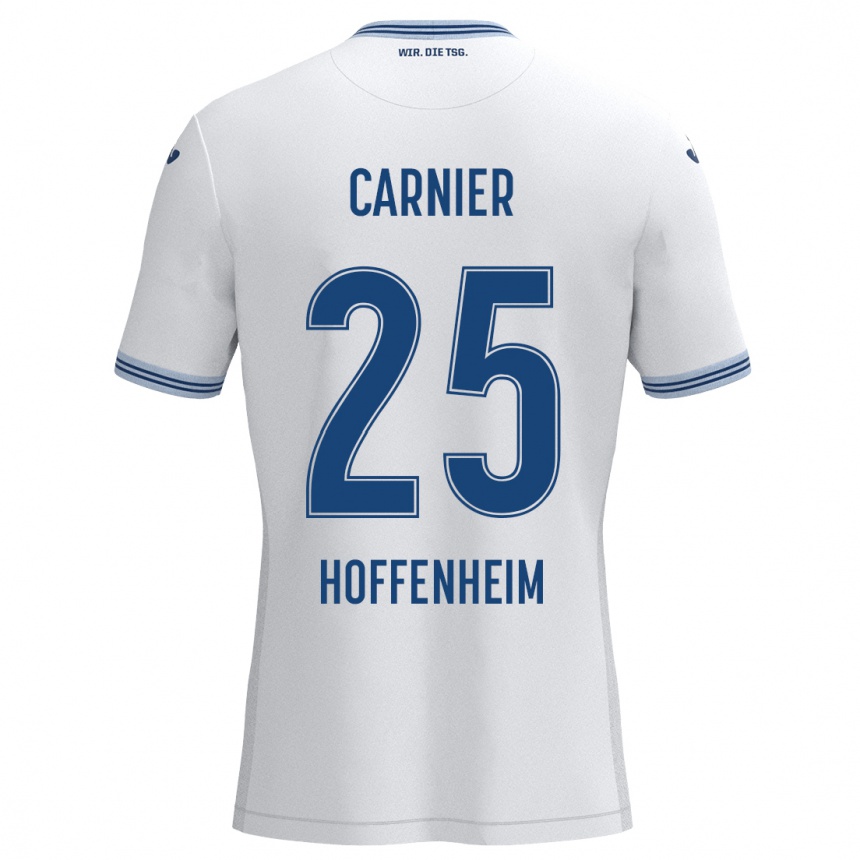 Niño Fútbol Camiseta Alekseï Carnier #25 Blanco Azul 2ª Equipación 2024/25