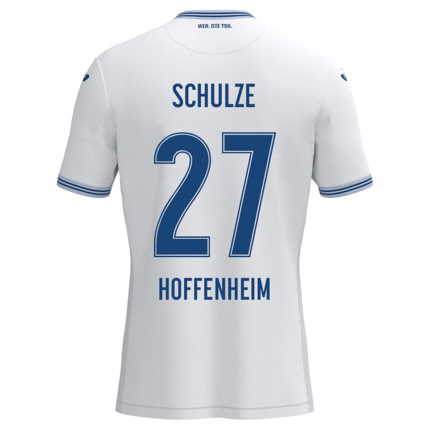 Niño Fútbol Camiseta Louis Schulze #27 Blanco Azul 2ª Equipación 2024/25