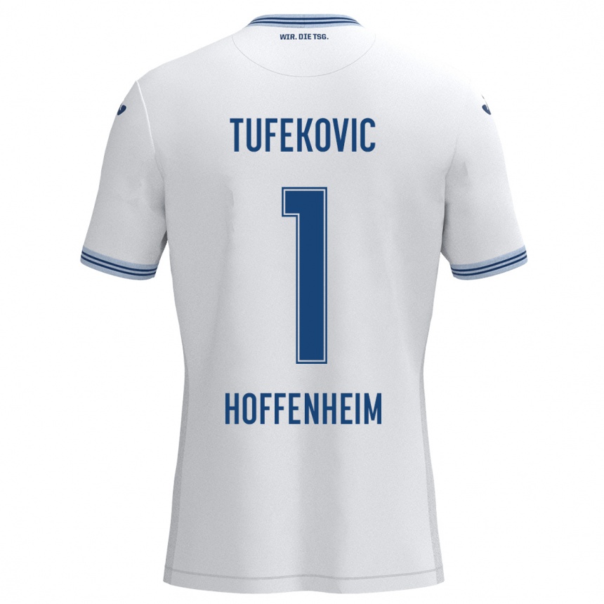 Niño Fútbol Camiseta Martina Tufekovic #1 Blanco Azul 2ª Equipación 2024/25