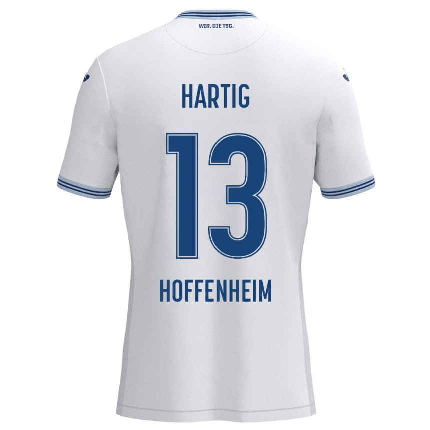 Niño Fútbol Camiseta Isabella Hartig #13 Blanco Azul 2ª Equipación 2024/25