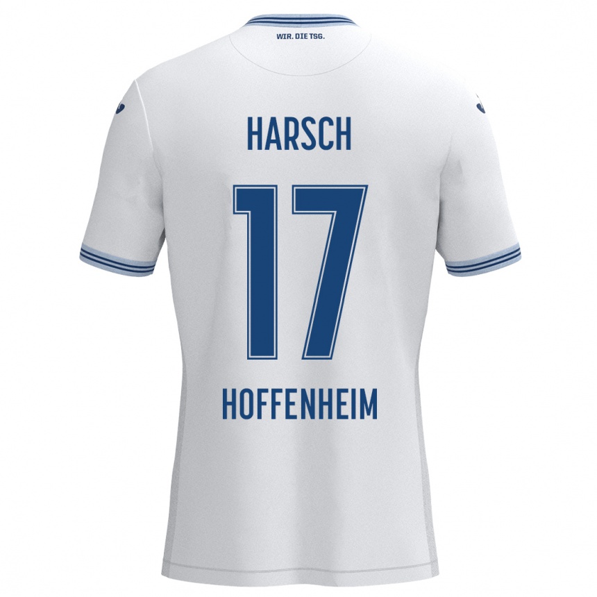 Niño Fútbol Camiseta Franziska Harsch #17 Blanco Azul 2ª Equipación 2024/25