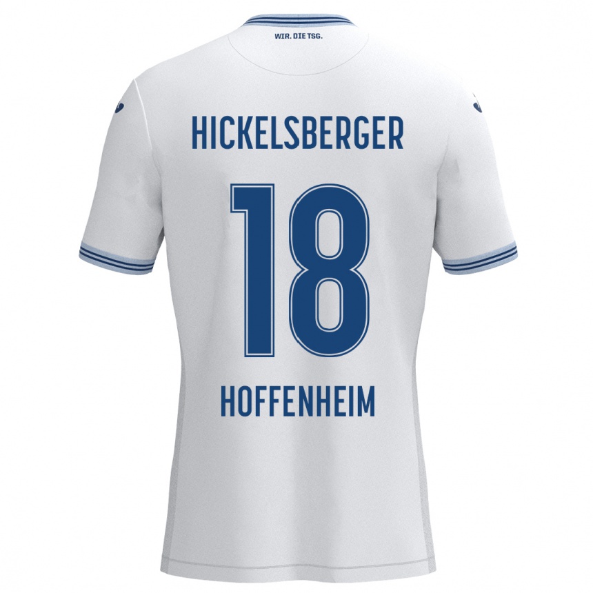 Niño Fútbol Camiseta Julia Hickelsberger #18 Blanco Azul 2ª Equipación 2024/25