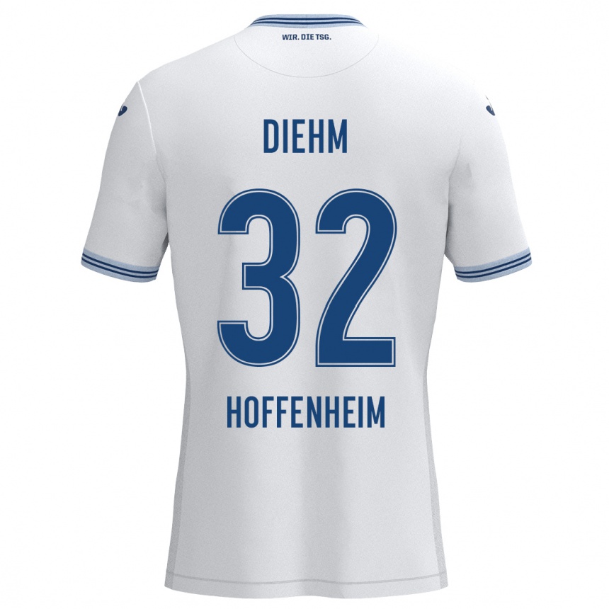 Niño Fútbol Camiseta Vanessa Diehm #32 Blanco Azul 2ª Equipación 2024/25