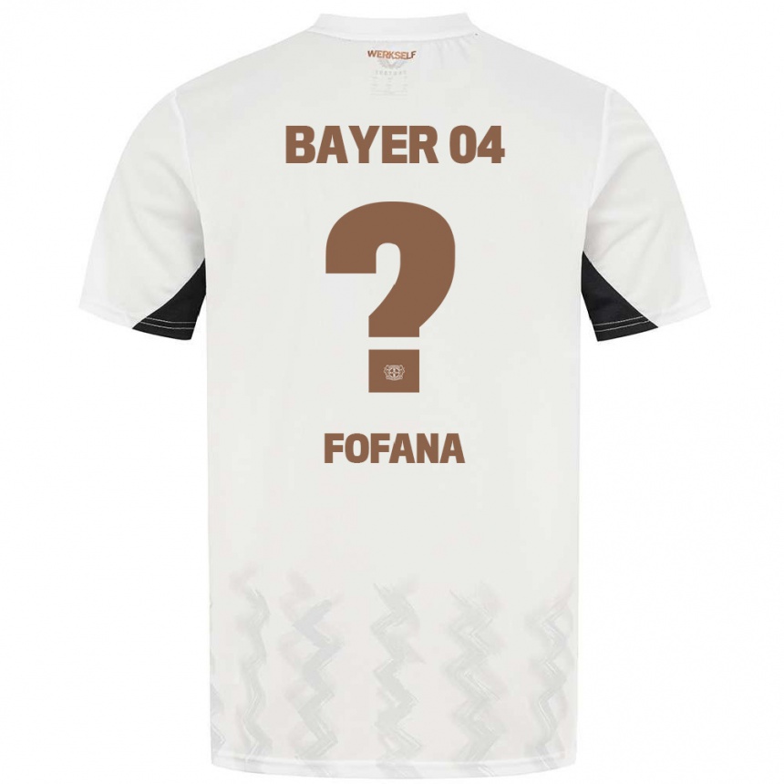 Niño Fútbol Camiseta Sadik Fofana #0 Blanco Negro 2ª Equipación 2024/25