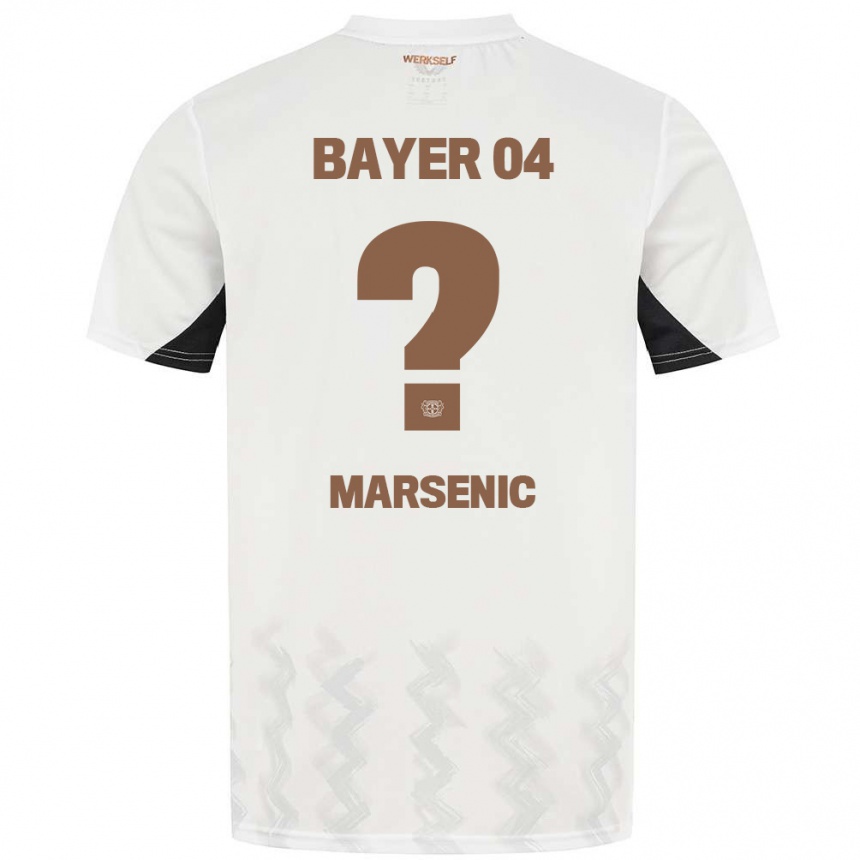 Niño Fútbol Camiseta Matija Marsenic #0 Blanco Negro 2ª Equipación 2024/25