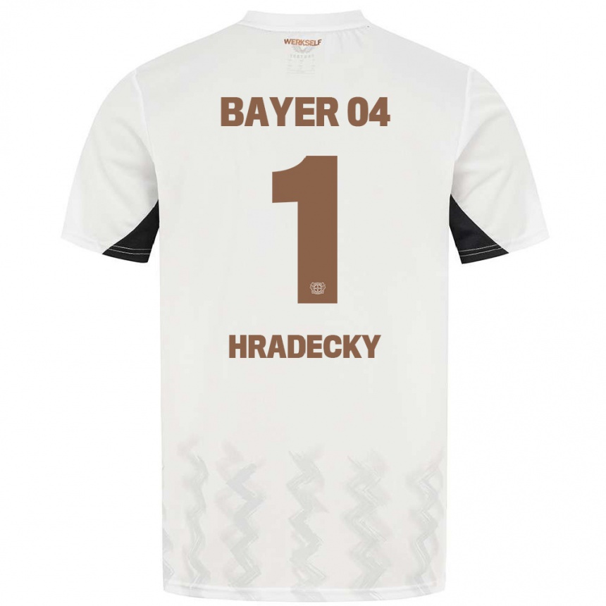 Niño Fútbol Camiseta Lukas Hradecky #1 Blanco Negro 2ª Equipación 2024/25